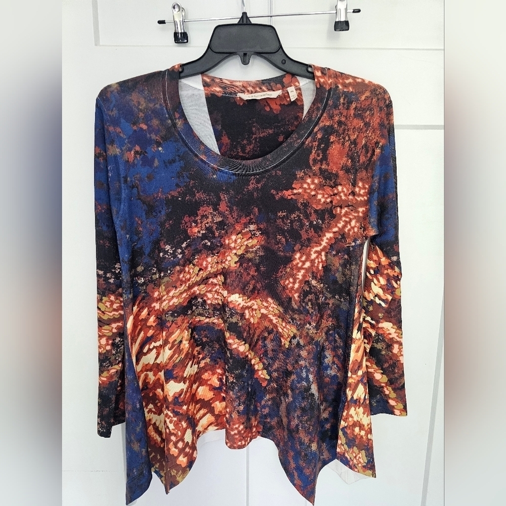 Soft Surroundings Abstract Print Tunic Top PM